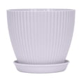 thumbnail image 2 of JJV Pot de Fleurs Rond en Plastique avec Plateau de Drainage Épaissi Résistant aux Intempéries pour Succulentes Plantes d'Intérieur Extérieur Design Moderne Minimaliste 4 Pouces, 2 of 6