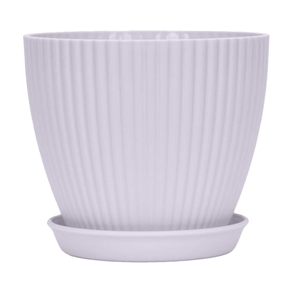 SLYNSHome Plant Pots Flower Pots for Plants White Plastic Planters for Indoor with Multiple Drainage Holes and Trays, for All Home Garden Flowers