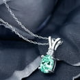 thumbnail image 2 of Gem Stone King 1.25 Ct Oval Blue Apatite White Created Sapphire 925 Sterling Silver Pendant, 2 of 4