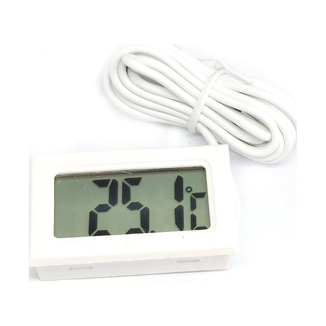 Sidaley Termómetro digital LCD Clima -50 ° -110 ° Sensor de temperatura Medidor de baño a prueba de agua Medidor de higrómetro Tanque de Electrónica Blanco
