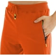 thumbnail image 4 of Tyhengta Mens Shorts Casual Sports Drawstring Zipper Pockets Elastic Waist Orangered 34, 4 of 8