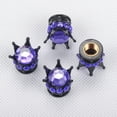 thumbnail image 4 of Pure Handmade Bling Bling Rhinestones Tire Valve Stem Caps 4 Pack, Purple, 4 of 8