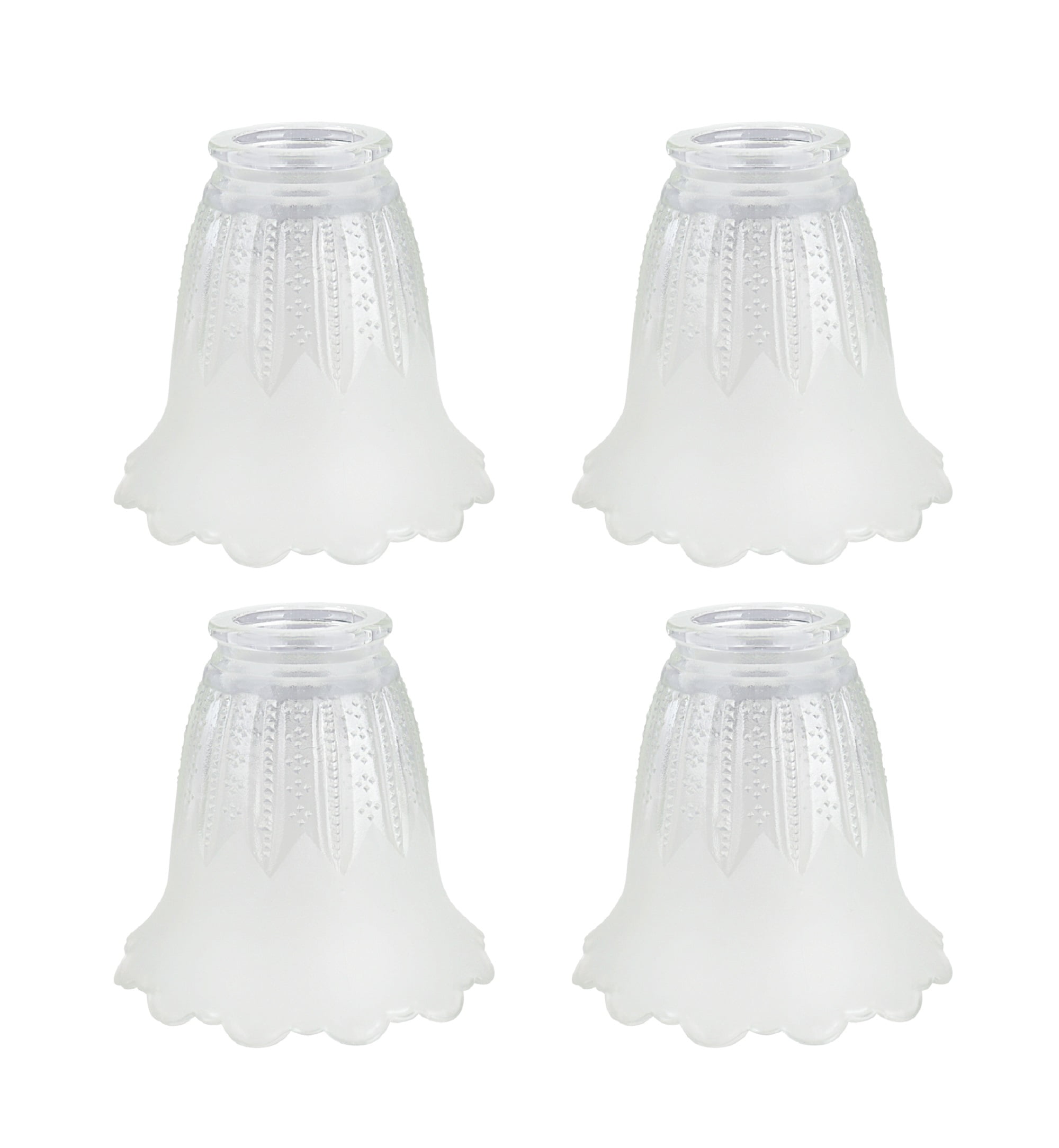 Clear Iridescent Glass Shade Globe Lamp Ceiling Fan Cover Set of 4 