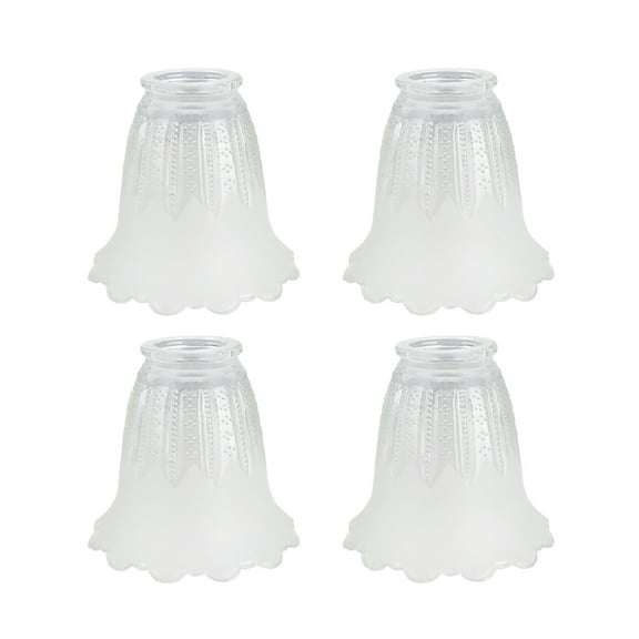 Aspen Creative 23078-4 Clear & Frosted Transitional Style Replacement Glass Shade, 2-1/8" Fitter Size, 4-1/2" high x 5" diameter, 4 Pack