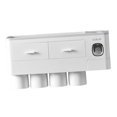 thumbnail image 3 of GUOOL Porte-brosse à Dents Mural Multifonction Distributeur Automatique de Dentifrice 4 Tasses Gris, 3 of 9