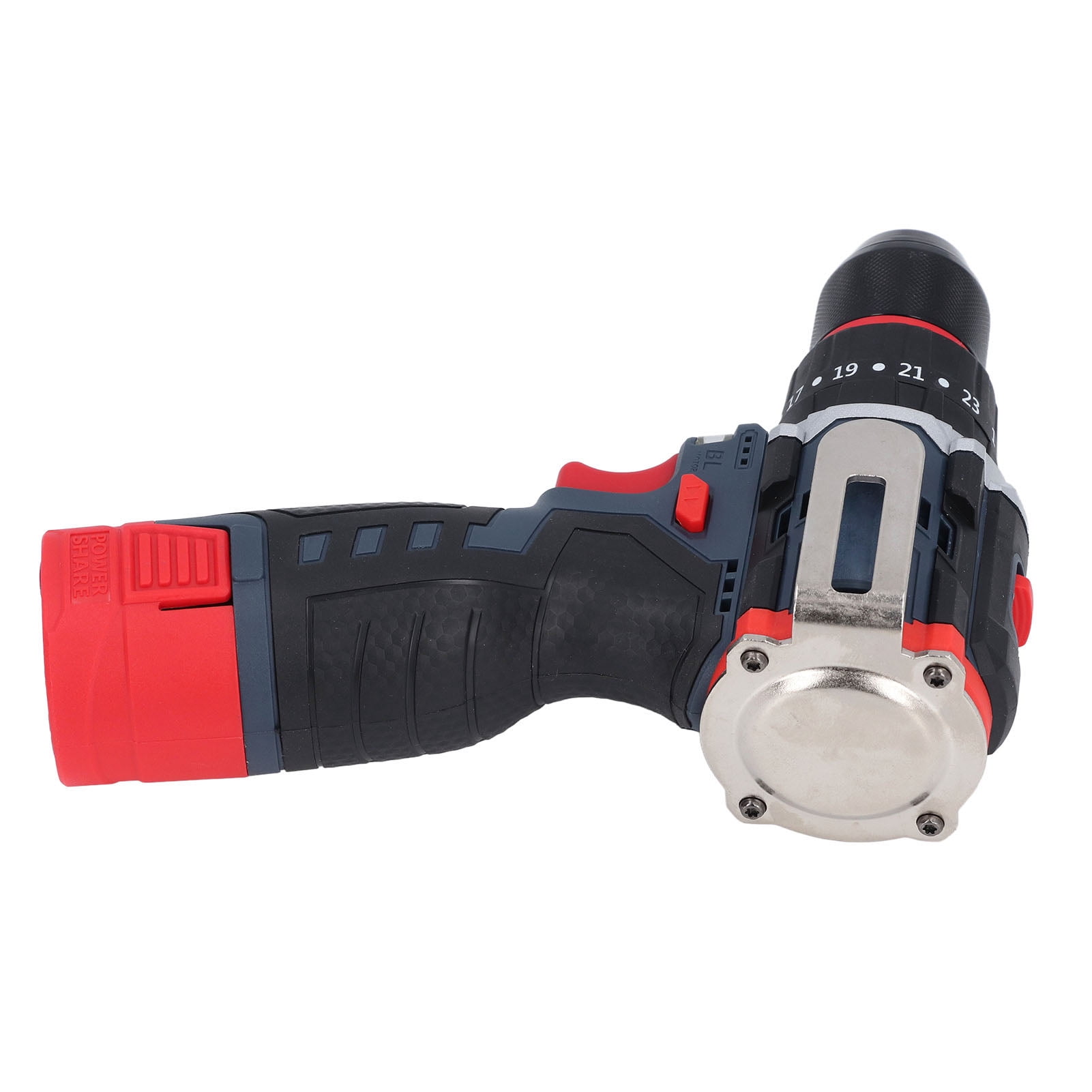 18V Electric Cordless Drill Brushless Motor High Torsion 80NM 2000mAh Lithium Battery Compact Lightweight Design Portable Handle ABS Material, for Wood Metal Ceramic Drilling