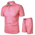 thumbnail image 6 of Fgnfyis Men's Set of 2 Piece T Shirt Sports and Leisure Set Plus Size Short Sleeved Shorts Set Men Summer Outfits Pink M, 6 of 6