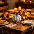 thumbnail image 5 of erdimoy Blue & White Floral Ceramic Pumpkin Decor, Multi‑Size Chinoiserie Fall Pumpkin Tabletop Figurine, Thanksgiving Harvest Season Mantel Shelf Home Ornament, 5 of 6