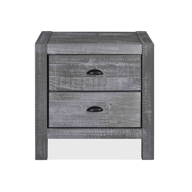 Grain Wood Furniture Montauk Solid Wood 2drawer Nightstand Rustic Grey