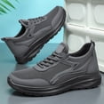 thumbnail image 7 of GrmtClth Breathable Hollow Mesh Athletic Trainers for Men Lace Up Comfort Cushioned Sole Wear Resistant Daily Walking Casual Shoes Gray (US/9), 7 of 7