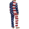thumbnail image 4 of SEANATIVE American Flag Pajamas for Men Button Down Pajamas 2 Piece Long Sleeve Sleepwear Tops with Pants Size XL Daily Loungewear Lightweight Pj Set Night Wear,4 of July, 4 of 6