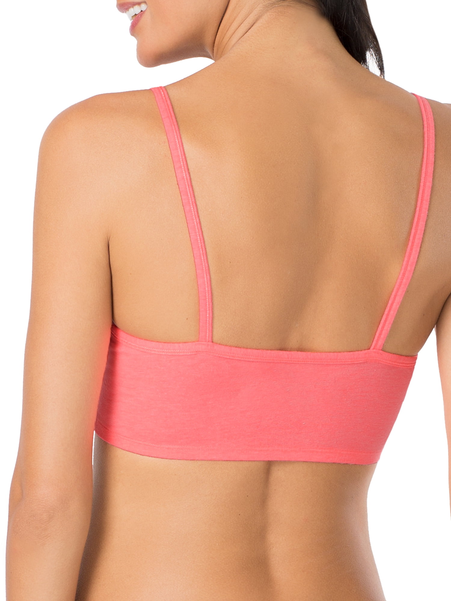 Fruit of the Loom Women's Spaghetti Strap Cotton Sports Bra, 3-Pack, Style-9036