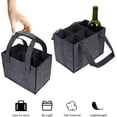 thumbnail image 5 of 2 bolsas para botellas de vino, bolsa de fieltro para botellas, bolsa de vino para 6 botellas, bolsa de almacenamiento para botellas de vino de fieltro con divisores extraíbles, 25*16*18cm, color rojo oso de fresa Electrónica, 5 of 5