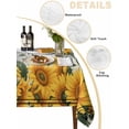 thumbnail image 5 of Bathing Roosters Rectangle Tablecloth, Farmhouse Sunflower Vintage Burlap Waterproof & StainResistant Tablecloth, Washable Oil-proof Table Cover for Dining/Party/Wedding/Camping/Buffet 60x120 In, 5 of 9