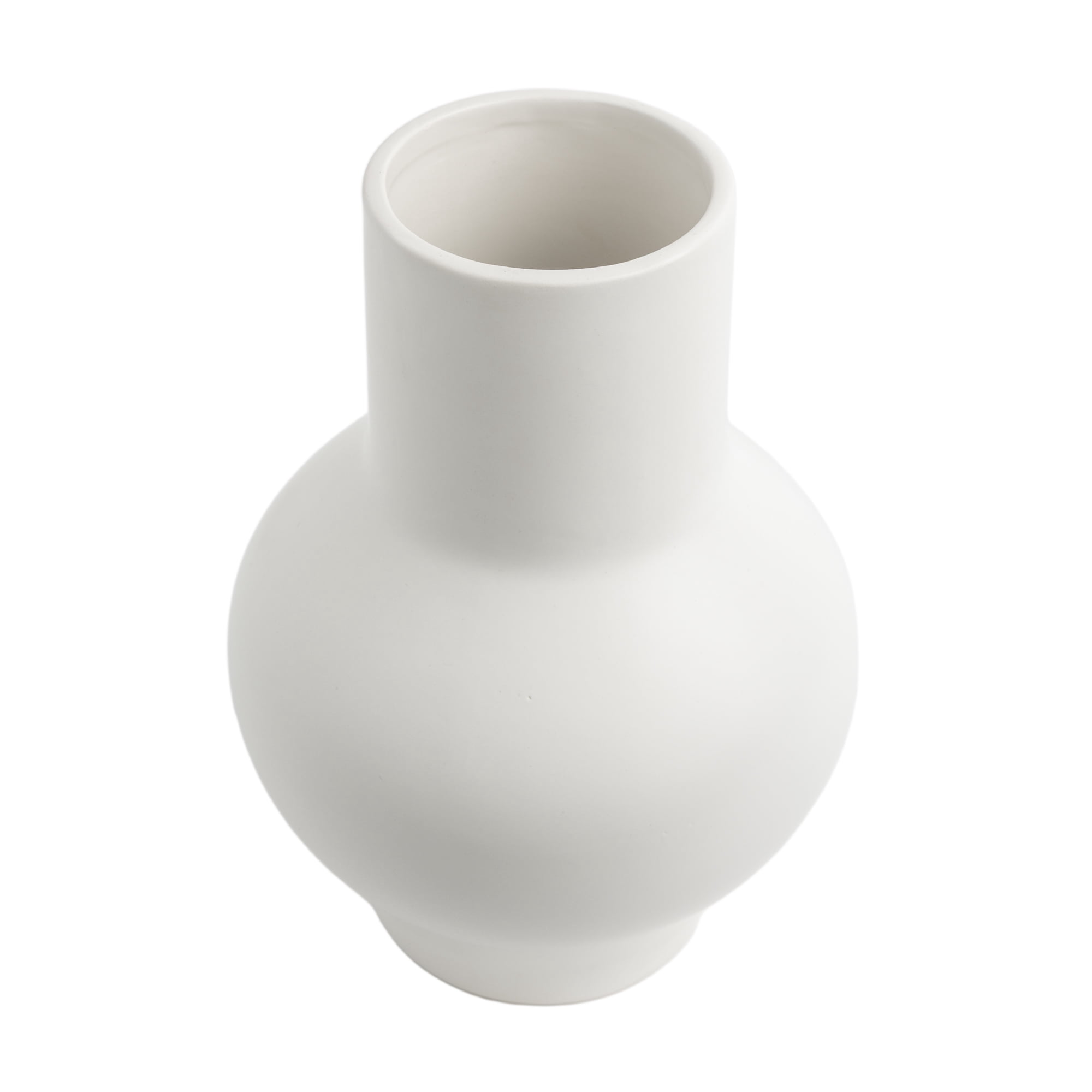 Better Homes & Gardens White Ceramic Soft Curve Decorative Vase, 10 Inch