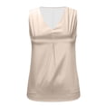thumbnail image 4 of ctdiral Womens Satin V Neck Tank Tops Summer Sleeeveless Tanks Solid Color Loose Fit Tunic Tops Elegant Office Work Blouse Khaki XXL, 4 of 8