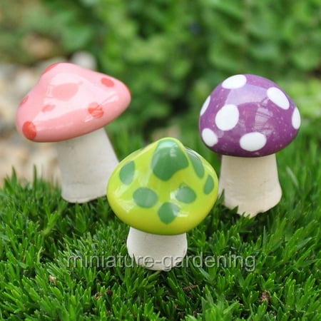 Fairy Mushroom Miniature Pico Shroomyz Mushrooms, 3 Assorted Piece Set for Miniature Garden, Fairy Garden ()