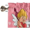 thumbnail image 5 of Curtain Valances for Windows, Happy Valentine''s Day Gnome Ombre Pink Texture Rod Pocket Valance Window Treatments Short Curtains for Kitchen Bathroom Living Room 54 x 18 Inches, 1 Panel, 5 of 6