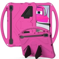 Dteck Case for Samsung Galaxy Tab S7 FE SM-T730 (2021) 12.4-inch,Shockproof EVA Foam Kids Friendly Lightweight Handle Kickstand Cover for Galaxy Tab S7 FE 5G SM-T736B/Galaxy Tab S7  T970/T975,Rose