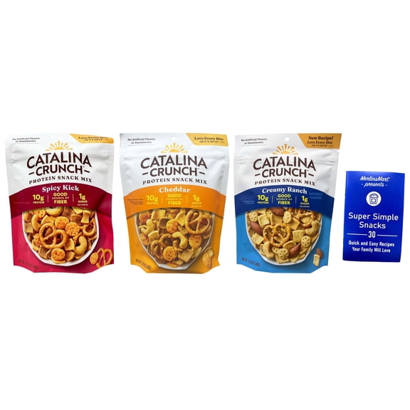 Catalina Crunch Protein Snack Mix - 3 Flavor Variety Pack (1) Each: Spicy Kick, Cheddar, & Creamy Ranch | MerlinsMart Zine