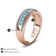 thumbnail image 4 of TriJewels 0.45 ctw Round Blue Topaz Two Toned and High Polished Edges Men Wedding Band (8 mm) in 10K Rose Gold, 4 of 6