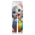 thumbnail image 5 of Cute Cat Playing Ball Winter Female Pants Flannel High Waist Women Pants Lady Warm Straight Leg Plush Trousers, 5 of 7