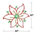 thumbnail image 3 of HOLIDYNAMICS LED Lighted Poinsettia Decoration for Lawn, 32in Metal Frame Xmas Display, 3 of 5