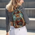 thumbnail image 5 of Rateoe Pond Meditating Tiger Pattern Durable Canvas Backpack for Men & Women – Stylish & Lightweight – Adjustable Straps, Multiple Pockets – Fits 15-17 Inch LaptopsSmall, 5 of 5