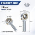 thumbnail image 3 of Uxcell 2-Pack POSB5 Rod End Bearing, 5/16 Inch Bore 5/16-24 Left Thread Male Thread Steel Joint Rod Ends W Jam Nuts, 3 of 7