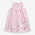 thumbnail image 4 of Wxirdiow Robe pour Bébé Fille Robe pour Tout-Petites en Coton d'Été à Manches Courtes Robe Décontractée à Imprimé de Dessins Animés Rose Taille, 2-3 Ans, 4 of 6