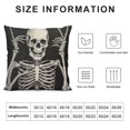 thumbnail image 5 of MDO  Throw Pillow Cover Rock and Roll Skeleton Skull Boho Hippie Decorative Pillowcases Cushion Cover for Sofa Bed Car 18 x 18 Inch, 5 of 5