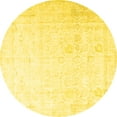 thumbnail image 1 of Ahgly Company Indoor Round Persian Yellow Traditional Area Rugs, 5' Round, 1 of 4