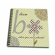 3dRose Bloom Where You Are Planted Whimsical Floral Art - Flowers - Mini Notepad, 4 by 4-inch