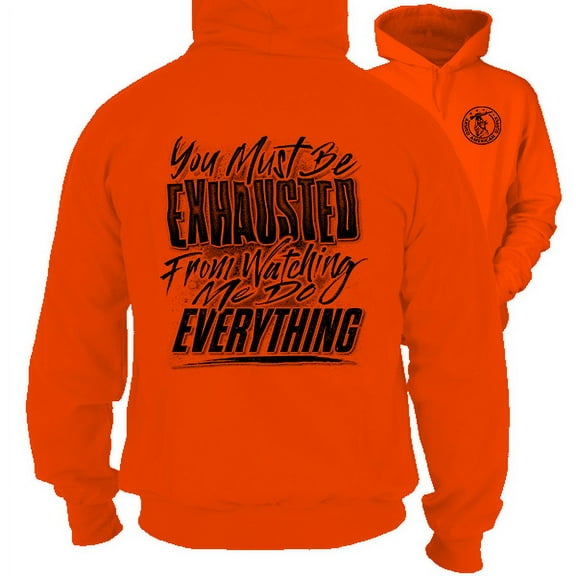 Exhausted - Safety Orange Hi-Vis Hoodie