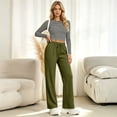thumbnail image 5 of Women's Straight Leg Sweatpants Drawstring High Waist Sweat Pants Casual Solid Color Joggers Trousers with Pockets, 5 of 7