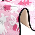 thumbnail image 6 of SKYSONIC 2X6 Feet Christmas Pink Rabbit Runner Rug with Rubber Backing, Pink Xmas Tree Non Slip Entryway Rug Runner Washable Soft Area Rug Carpet for Hallway Bedroom Kitchen Decor, 6 of 6
