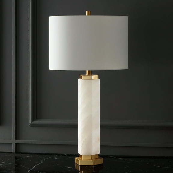 Safavieh Couture Lynsey 28.5" Modern Alabaster Table Lamp with White Fabric Shade