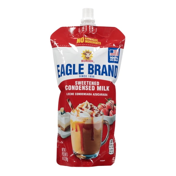 Eagle Brand Sweetened Condensed Milk, 100% US Milk, Gluten Free, 14 oz Resealable Pouch