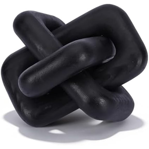 Wooden Knot Decoration Bohemian Decoration Hand-Carved Knot Black Coffee Table Decoration Suitable for Modern Home Bedroom Living Room Farmhouse Dining Table Minimalist Decoration (Black)