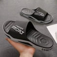 thumbnail image 2 of Men's Slip On Sport Slide Sandals Wide Width Non Slip Bathroom Shower Slippers Open Toe Soft Sole Lightweight Water Shoes Black Size 6, 2 of 5