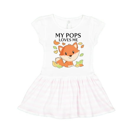 

Inktastic My Pops Loves Me- little fox Gift Toddler Girl Dress