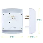 Philips 6 Outlet Wall Tap, 125VAC/15A/1875W, Tamper-resistant Protected Outlets, SPS1461WA/37