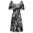 thumbnail image 4 of Black and White Graffiti Abstract Collage Print Pattern Dress Dresses gala Evening dresses, 4 of 4