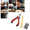 thumbnail image 1 of MesaSe Feather Hair Extension Tool Kit Pliers + Hook + 100Pcs Micro Silicone Link Beads, 1 of 7