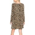 thumbnail image 3 of AULOA Women's Long Sleeve Casual Tunic Dress, Loose Relaxed T Shirt Fabric, Stylish and Fashion Forward (L, Leopard), 3 of 4