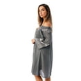thumbnail image 2 of Riviera Sun Off Shoulder Solid Short Dress 21822-GW-M (Grey / White, Small), 2 of 3