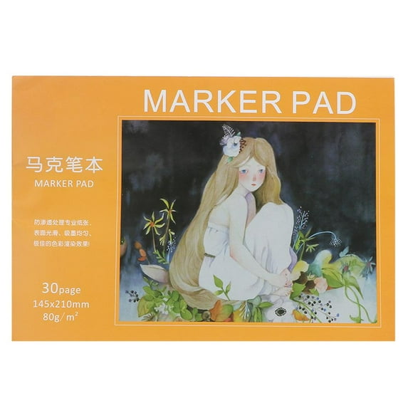 Qiilu Sketchbook Drawing Paper, Marker Paper Pad,Art Drawing Marker Paper Pad Notebook Watercolor Book Sketchbook Painting Paper