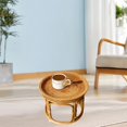 thumbnail image 1 of Elodie Rattan Side Table Accent Desk Home Decor NightStand for Patio Balcony Garden 32cmx25cm, 1 of 8