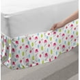 thumbnail image 2 of Flamingo Bed Skirt, Cheerful Exotic Summer Holiday Pattern Cartoon Ice Cream Raspberry Palm Leaves, Elastic Bedskirt Dust Ruffle Wrap Around for Bedding Decor, 4 Sizes, Multicolor, by Ambesonne, 2 of 2