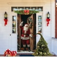 thumbnail image 4 of Christmas Door Cover Santa Claus Welcome Banner, 71 x 35 inch Brown Door Hanging, Red Wreath Christmas Eve Door Signs, Winter Bauble, Porch Backdrop, Xmas Front Door Decor, New Year Decor, 4 of 6